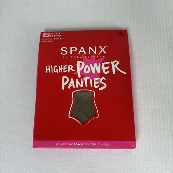 Spanx Higher Power Panties M Taupe Tone High Waisted Shaper Brief NEW 8524 - Picture 2 of 11